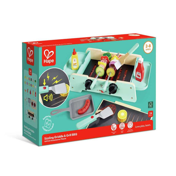 Hape : Sizzling Griddle & Grill BBQ With Sounds And Accessories - Age 2+