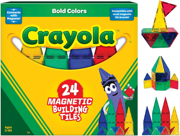 Crayola : Bold Colours Magnetic Building Tiles - 24 Pcs
