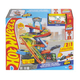 Mattel : Hot Wheels Transforming 2 In 1 Stunt Garage With Snap Speed Track Sytem & 1 Car