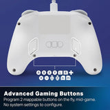 PowerA : Advantage Wired Controller for Nintendo Switch 2 with Lumectra - White
