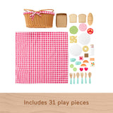 Fisher-Price : Wooden Picnic Basket & Food - Pretend Play Set For Preschool Kids, 31 Wood Pieces
