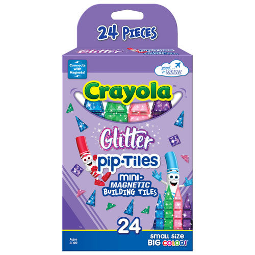 Crayola : Glitter Pip-Tiles Mini- Magnetic Building Tiles - 24 Pcs