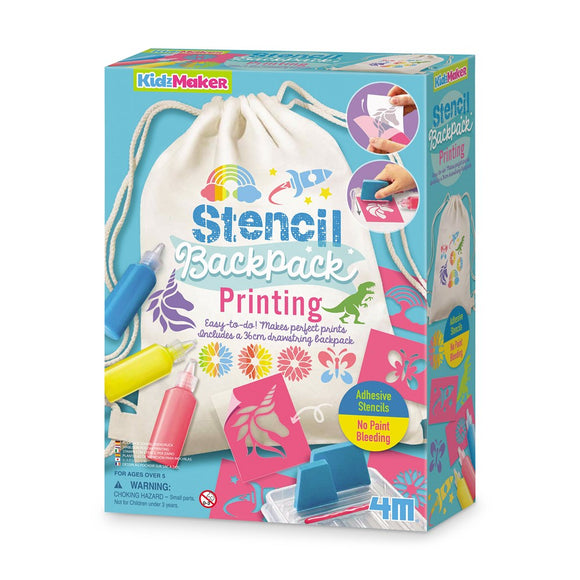 4M - KidzMaker - Stencil Backpack Printing Kit