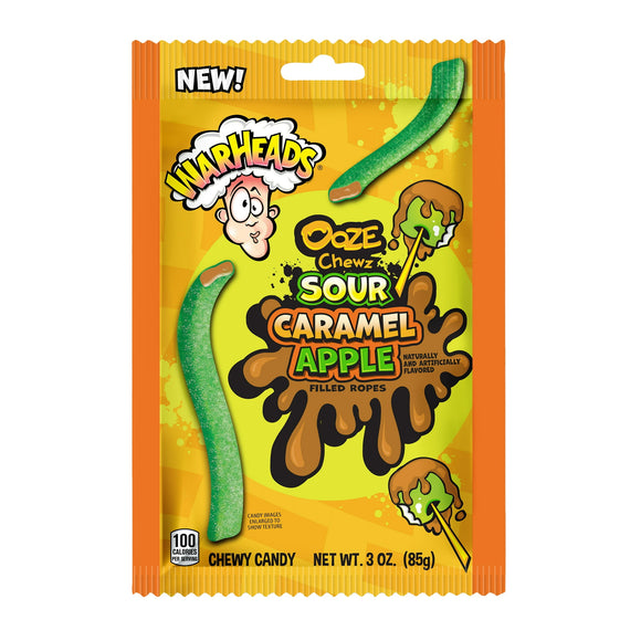 Warheads : Halloween Ooze Chewz Caramel Apple Ropes 3oz [BB 01/2027]