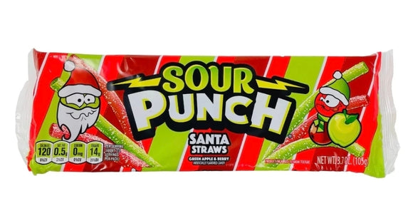 American Licorice : Sour Punch - Santa Straws 3.2oz [BB 09/03/26]