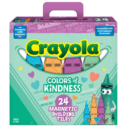 Crayola : Colours of Kindness - Magnetic Building Tiles - 24 Pcs