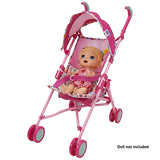 Baby Alive : Doll Stroller - Pink Rainbow - Retractable Canopy, Safety Harness for Doll