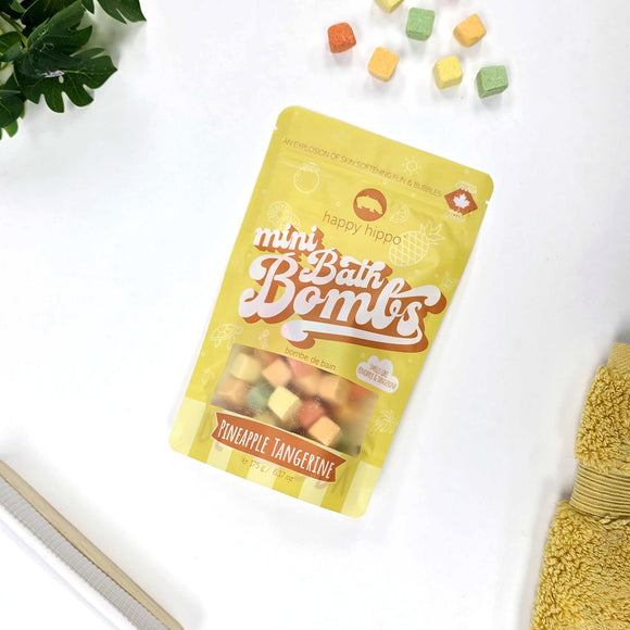 Happy Hippo : Pineapple Tangerine- Mini Bath Bombs- Gift Bag 6.17 oz