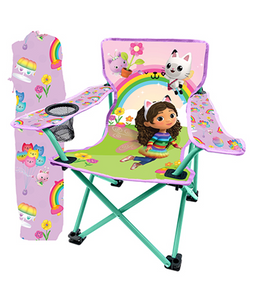 (PRE-ORDER) Danawares : Kids Gabby's Dollhouse Camp Chair with Mesh Cup Holder [ALL PRE-ORDERS ARE FINAL]