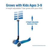 Globber : Primo Foldable Scooter Plus - With Lights - Navy Blue/Emerald Green