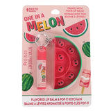 Taste Beauty : One In A Melon - Travel Lip Balm & Pop It Keychain - Watermelon Flavored