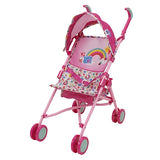 Baby Alive : Doll Stroller - Pink Rainbow - Retractable Canopy, Safety Harness for Doll