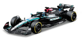 Bburago : 1:24 Formula 1 - Racing Die Cast Metal Kit  Mercedes AMG W14 E Performance Model Kit w/helmet 38 Pieces (Limited Edition Style) - George Russell