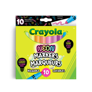 Crayola Neon Washable Markers, 10 Count