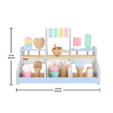 Fisher-Price Wooden Ice Cream Shop Set For Preschool Pretend Play, 18 Wood Pieces