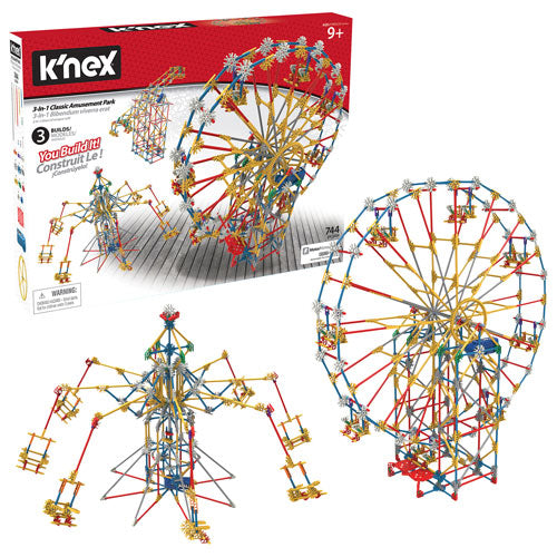 K'NEX : 3-in-1 Classic Amusement Park Building Set - 744 Pieces