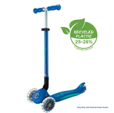 Globber : Primo Foldable Scooter Plus - With Lights - Navy Blue/Emerald Green