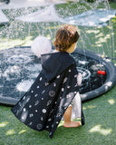 (PRE-ORDER) Cherrypick Summer : Kids Hooded Beach Poncho - Quick Dry Pool & Swim Towel - Monochrome Smiley
