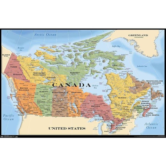 Map of Canada Wall Poster