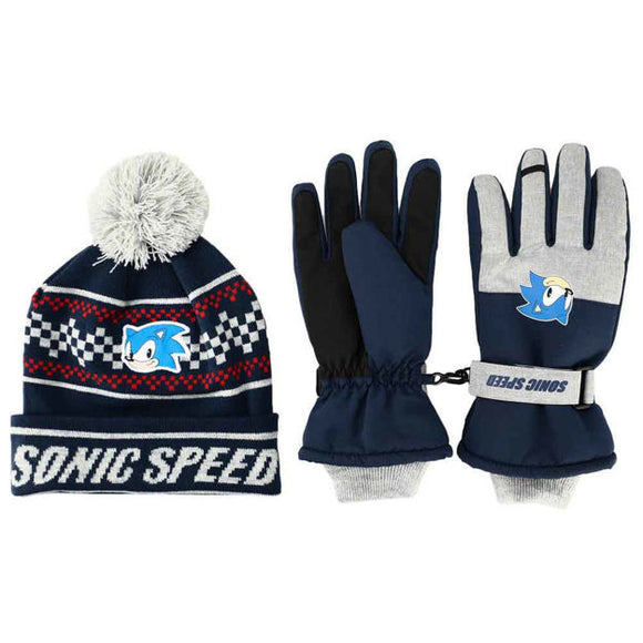 Sonic Speed Beanie with Ski Gloves