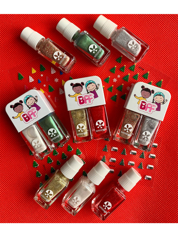 SunCoat Girl: Limited Edition BFF Duo Water Based, Peel Off Nail Polish Sets Holiday Edition