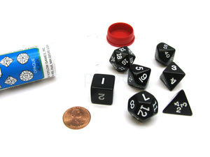 Koplow : Premium Polyhedral 7-Die Opaque Dice Set - Black with White Numbers