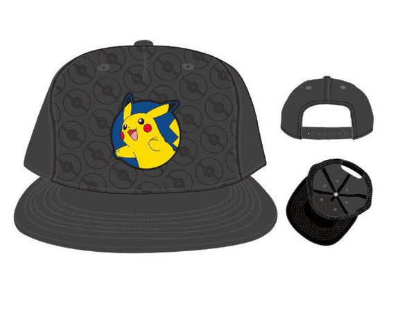 Pokémon - Rubber Pikachu Emblem Pokeball Snapback Kids Hat