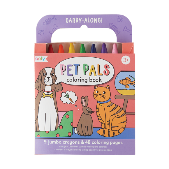 Ooly carry along coloring book set - pet pals