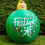 GIANT 5 FOOT INFLATABLE LED Ornament - Festive AF! (43" X 43" X 60")