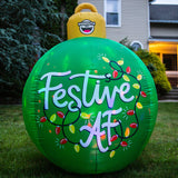 GIANT 5 FOOT INFLATABLE LED Ornament - Festive AF! (43" X 43" X 60")