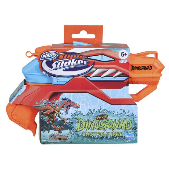 Nerf Super Soaker DinoSquad Raptor-Surge Water Blaster, Trigger-Fire Soakage For Outdoor Summer Water Games