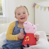 Peppa Pig Oink-Along Songs Peppa Singing Plush Doll with Sparkly Red Dress and Bow, Sings 3 Songs