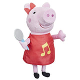 Peppa Pig Oink-Along Songs Peppa Singing Plush Doll with Sparkly Red Dress and Bow, Sings 3 Songs