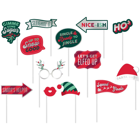 HO HO HO Christmas Photo Props 13pc