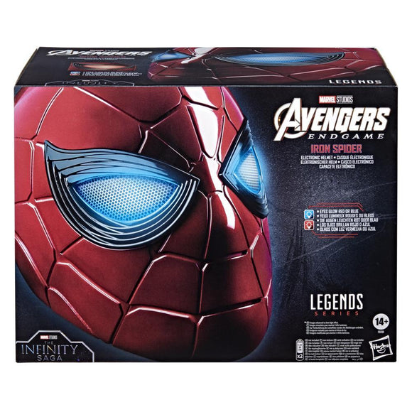 Marvel Legends Series Spider-Man Iron Spider Electronic Helmet with Glowing Eyes, 6 Light Settings and Adjustable Fit