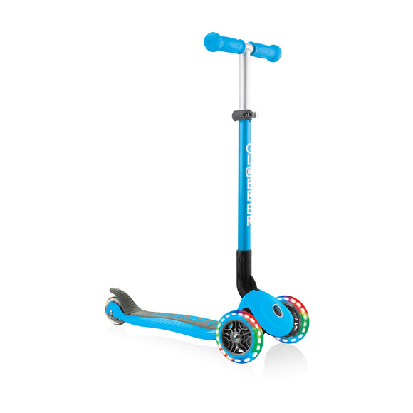(PRE-ORDER) Globber : Primo Series Foldable Scooter with Lights - Sky Blue