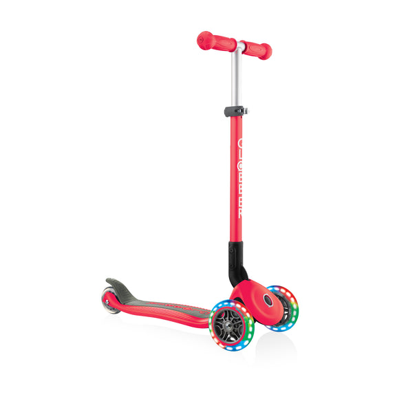 (PRE-ORDER) Globber : Primo Series Foldable Scooter with Lights - Red