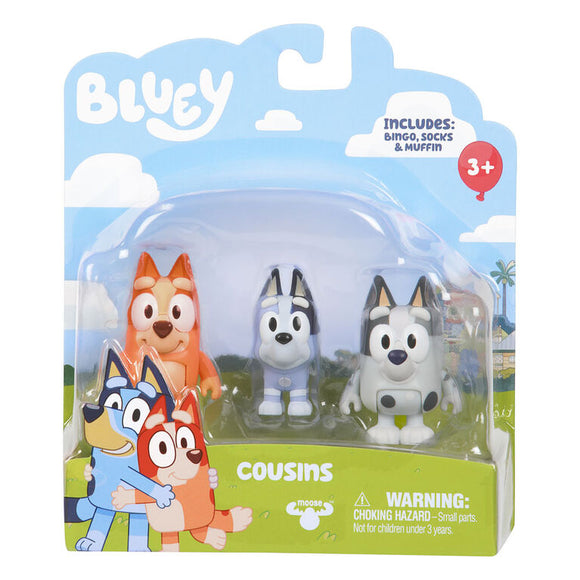 Bluey 3 Pack Figures - Cousins