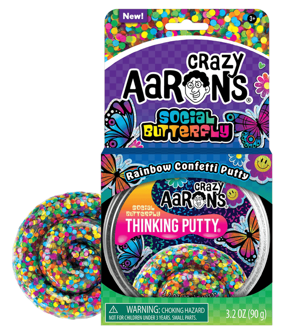 Crazy Aarons Putty : SOCIAL BUTTERFLY Rainbow Confetti Putty 4
