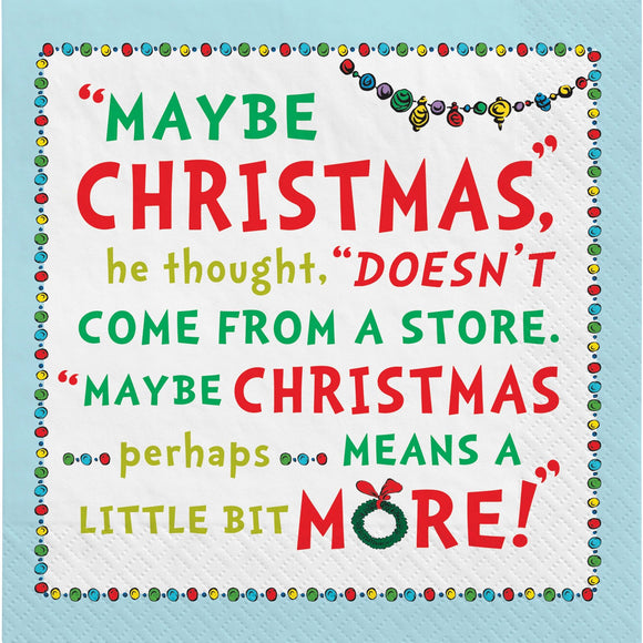 Christmas Perhaps Grinch Luncheon Napkins 16pk