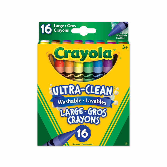 Crayola Ultra-Clean Washable Crayons, Regular, 8 Colors, 16/Box – King  Stationary Inc