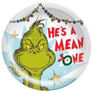 Traditional Grinch 10.5" Round Plate - Mean One 8pk