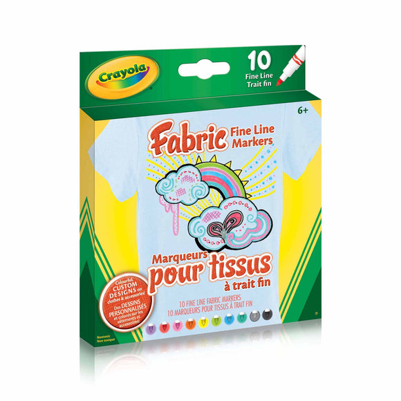 Crayola Fabric Fine Line Markers 10 Pack