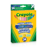 Crayola Ultra-Clean Washable Fine Line Markers, Assorted Colours 24 Count