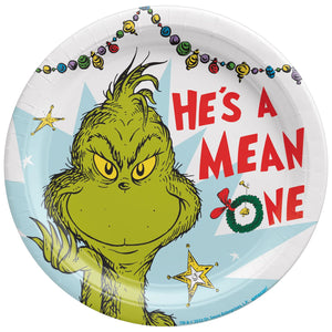 Traditional 8pk Grinch Round Plates, 10 1/2"