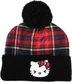 HELLO KITTY - Punk Plaid Beanie With Pom