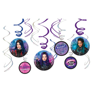 ©Disney Descendants 3 Value Pack Foil Swirl Decorations (12)