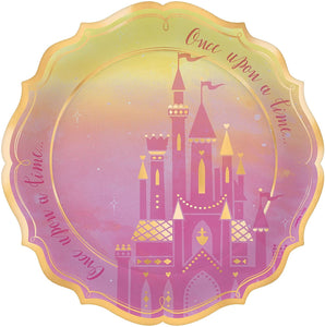 DISNEY PRINCESS ONCE UPON A TIME 10.5" METALLIC PLATES (8)