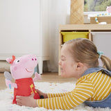 Peppa Pig Oink-Along Songs Peppa Singing Plush Doll with Sparkly Red Dress and Bow, Sings 3 Songs