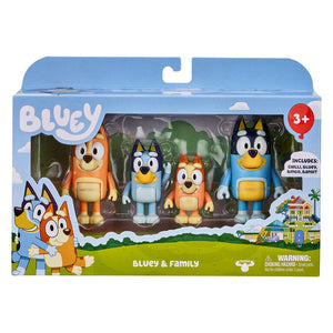Bluey Figure - 4 Pack Family CHILLI,  BLUEY, BINGO, BANDIT (13009)